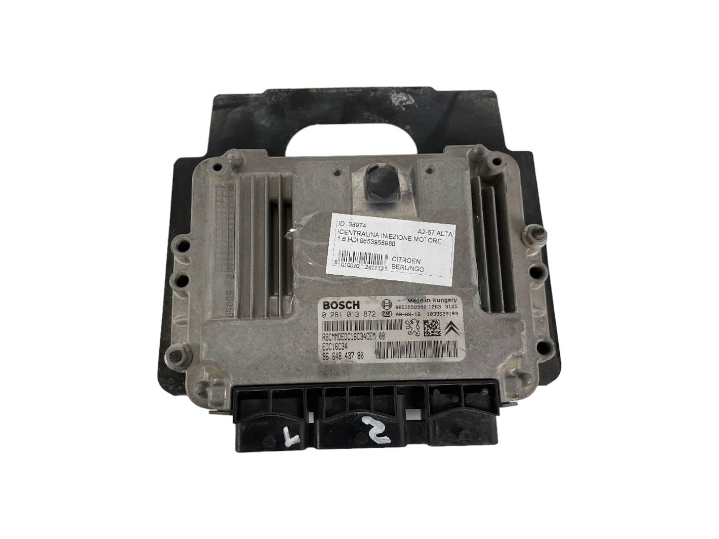 0281013872 0281013872 CENTRALINA MOTORE CITROEN Berlingo 2° Serie diesel