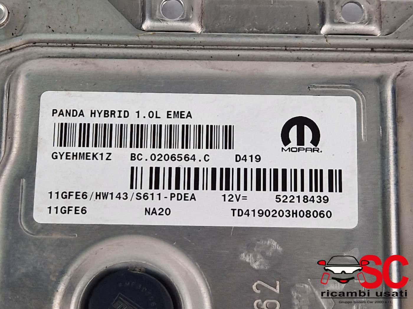 52218439 52218439 CENTRALINA MOTORE FIAT Panda 3° Serie hybrid