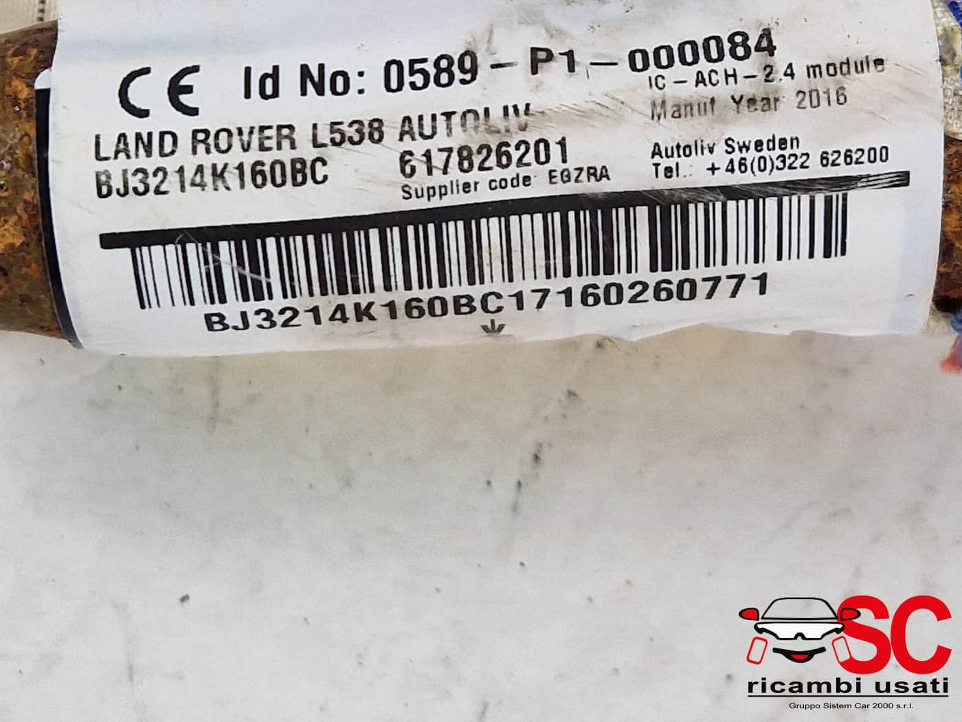 AIRBAG A TENDINA LATO SINISTRO LAND ROVER Range Rover Evoque 1° Serie BJ3214K160BC (11>)