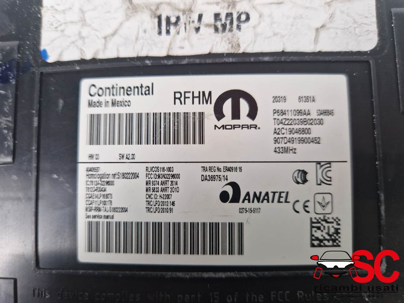 P68411099AA P68411099AA CENTRALINA CHIUSURA CENTRALIZZATA JEEP Compass Serie diesel