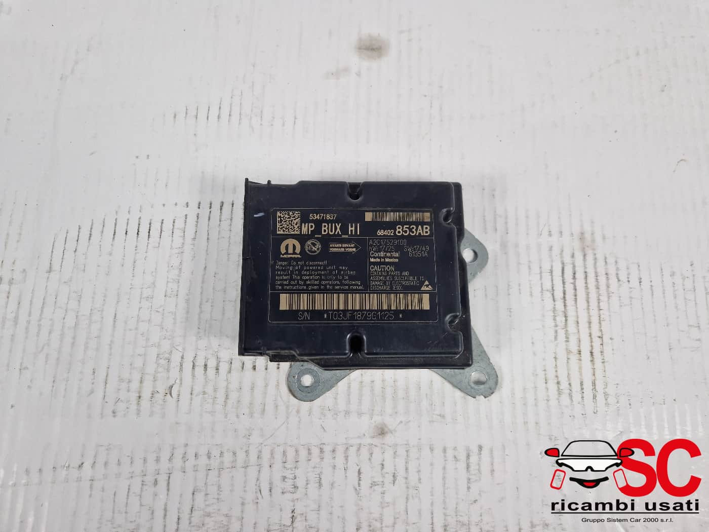 CENTRALINA AIRBAG JEEP Compass Serie 68402853AB (16>)