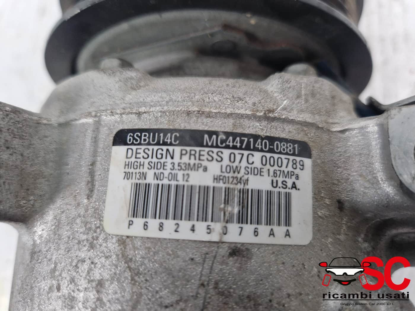 P68245076AA P68245076AA COMPRESSORE ARIA CONDIZIONATA JEEP Compass Serie diesel