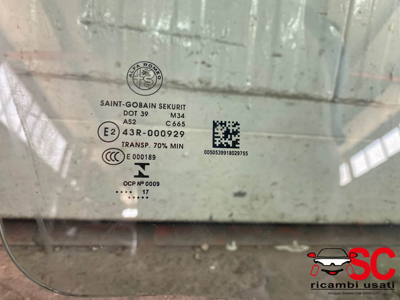 VETRO SCENDENTE ANTERIORE DESTRO ALFA ROMEO Stelvio Serie (949_) (16>)