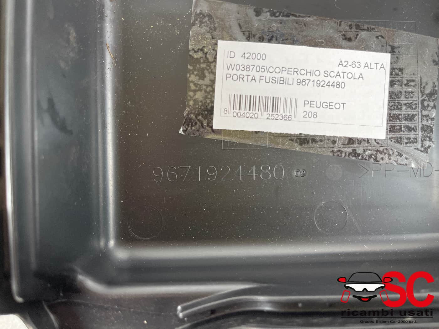 9671924480 9671924480 SCATOLA PORTA FUSIBILI PEUGEOT 208 Serie diesel