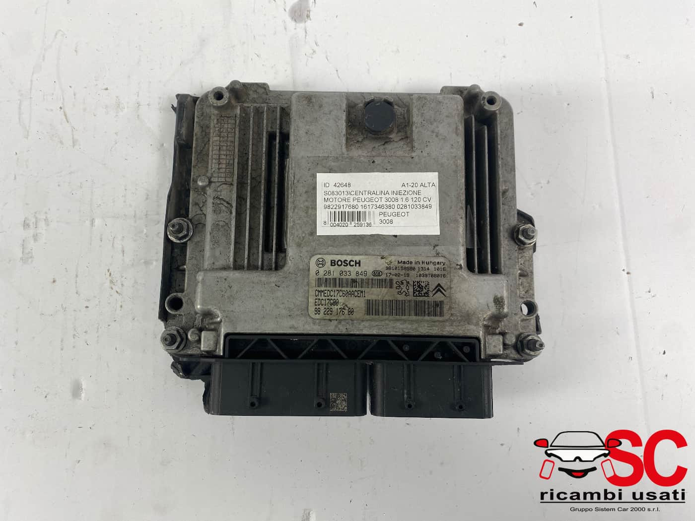9822917680 9822917680 CENTRALINA MOTORE PEUGEOT 3008 Serie diesel