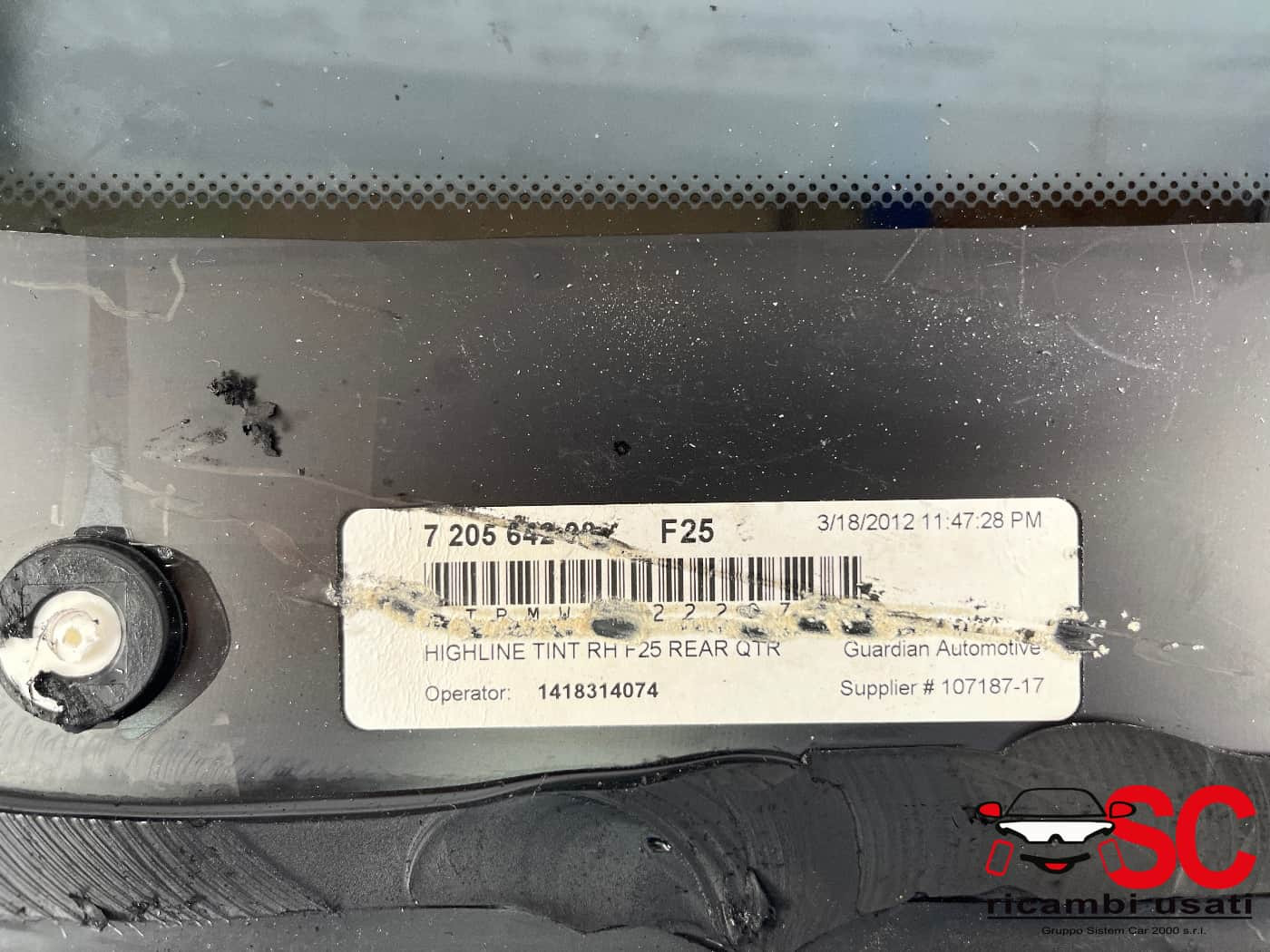 VETRO FISSO POSTERIORE DX BMW X3 2° Serie 7205642 (10>)