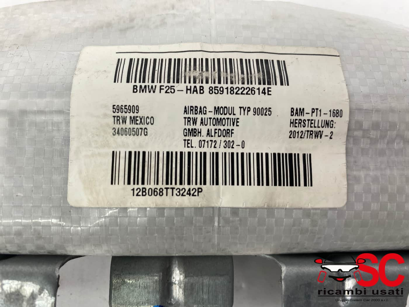 AIRBAG A TENDINA LATERALE PASSEGGERO BMW X3 2° Serie 72129182226 (10>)
