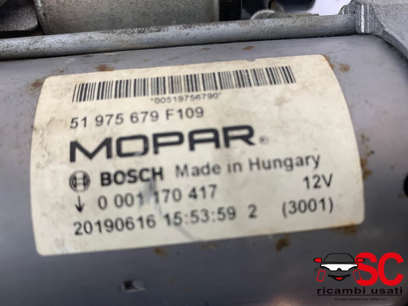 51975679 MOTORINO AVVIAMENTO FIAT 500 X Serie Benzina