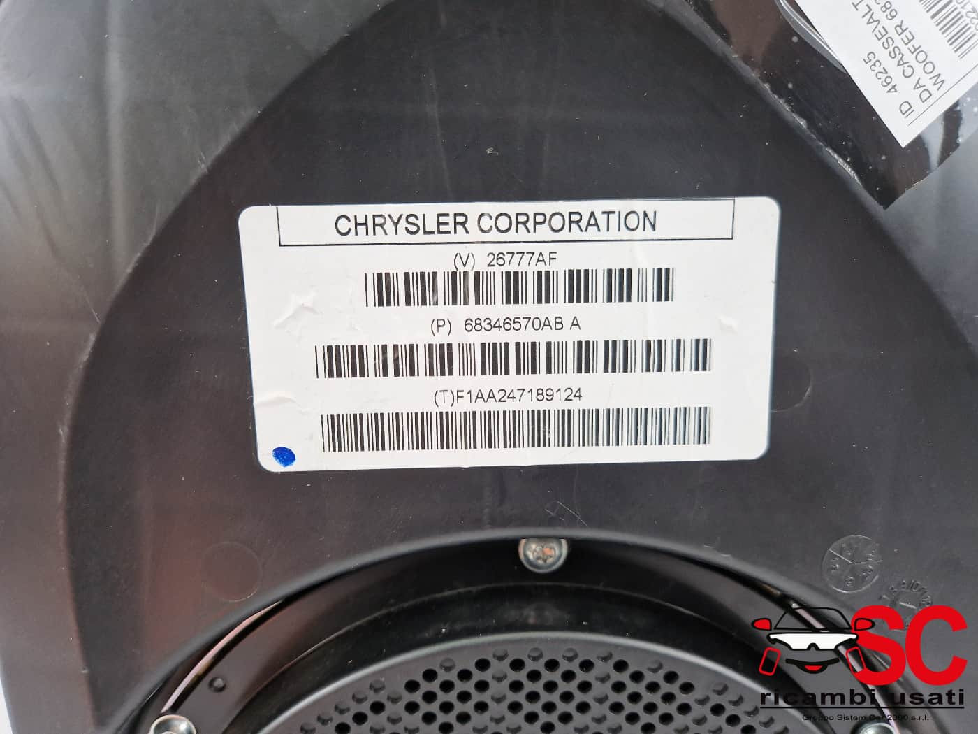 ALTOPARLANTE JEEP Cherokee 6° Serie 68346570AB (13>)