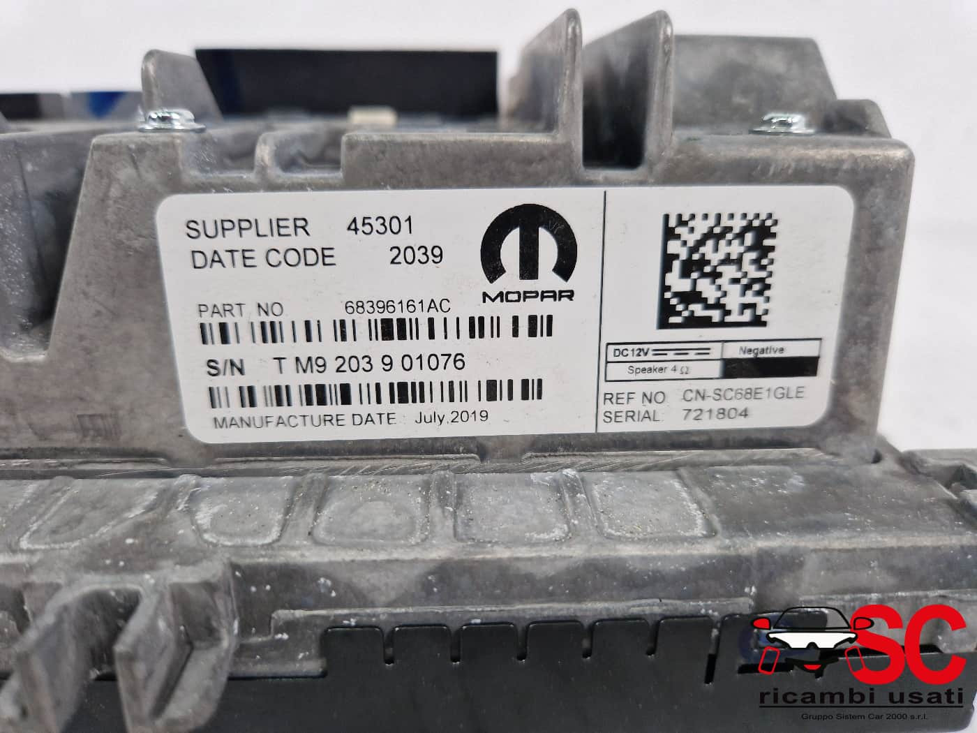 AUTORADIO JEEP Compass Serie 68396161AC (16>)