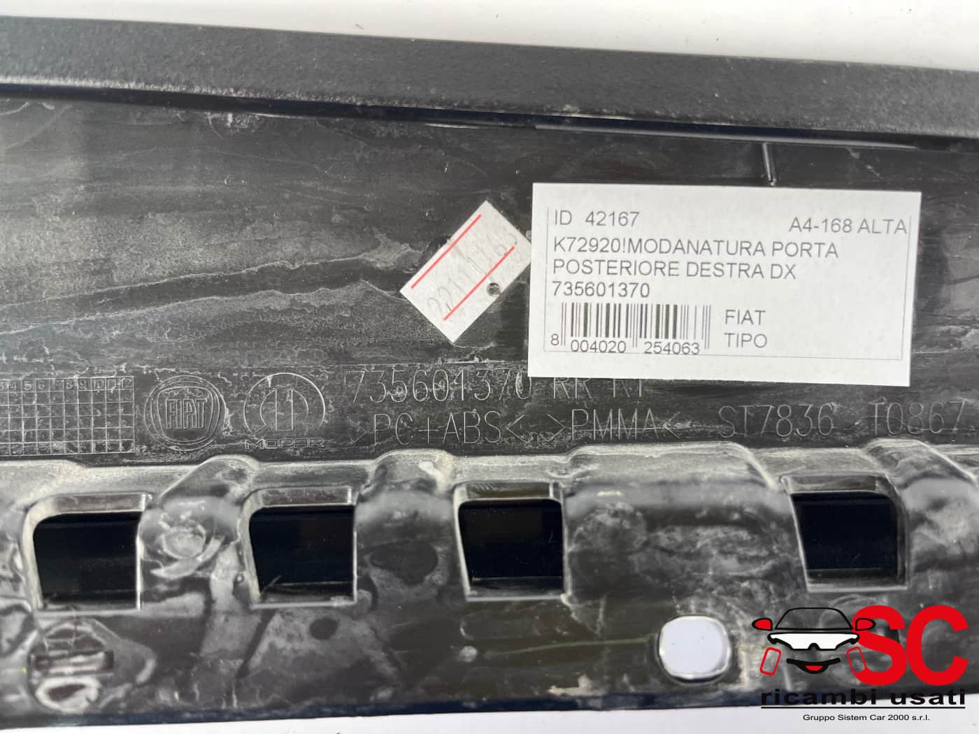 MODANATURA PORTA POSTERIORE DX FIAT Tipo Serie (357) Berlina 735601370 (16>20)
