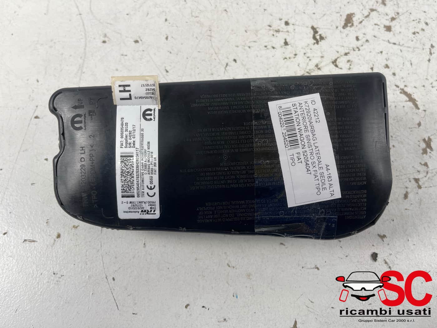 AIRBAG SEDILE SINISTRO FIAT Tipo Serie (356_) Station Wagon 52054047 (16>)