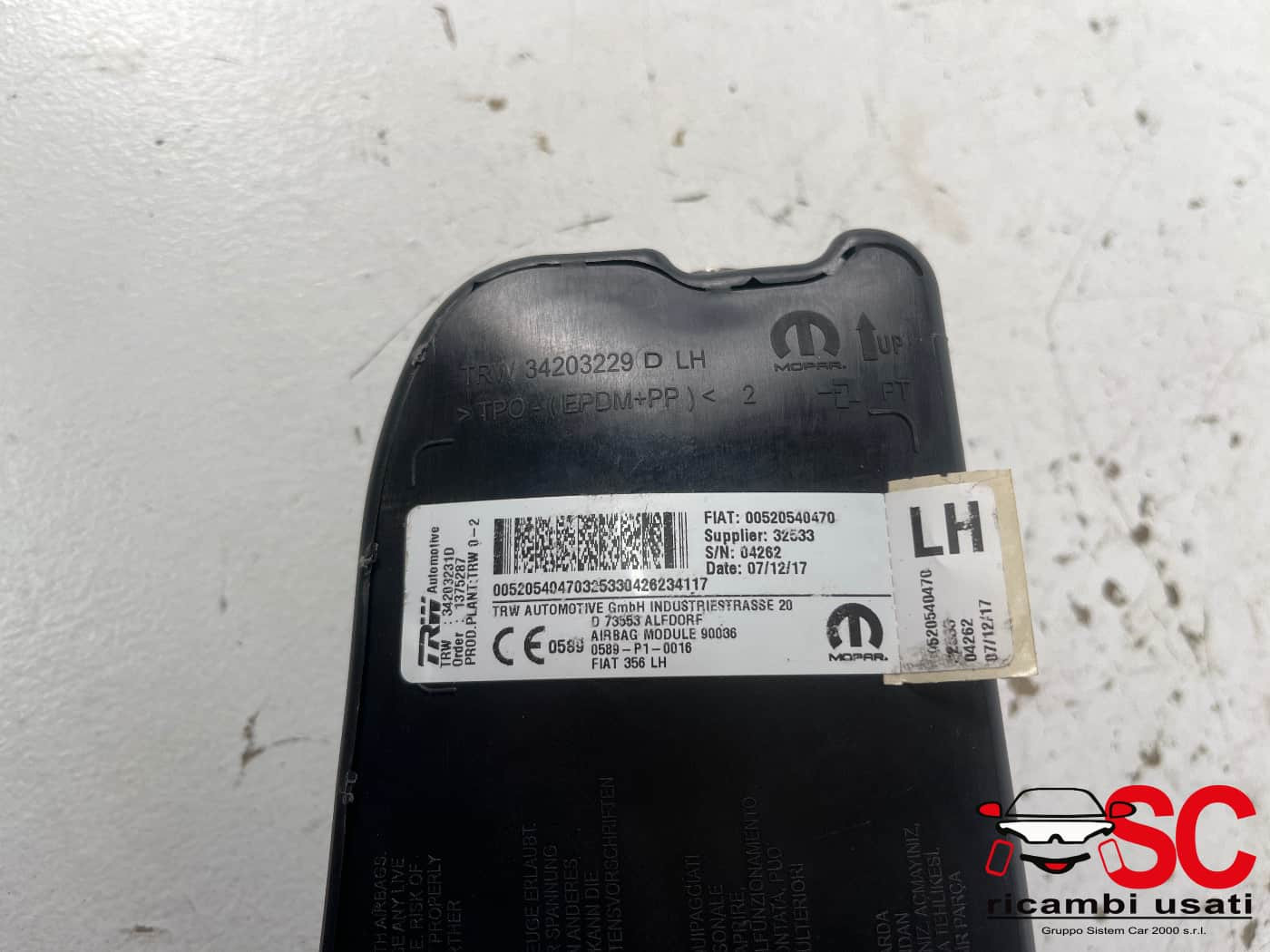 AIRBAG SEDILE SINISTRO FIAT Tipo Serie (356_) Station Wagon 52054047 (16>)