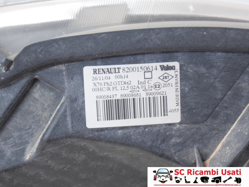 FARO ANTERIORE SINISTRO RENAULT Kangoo 3° Serie 8200150614 (03>07)