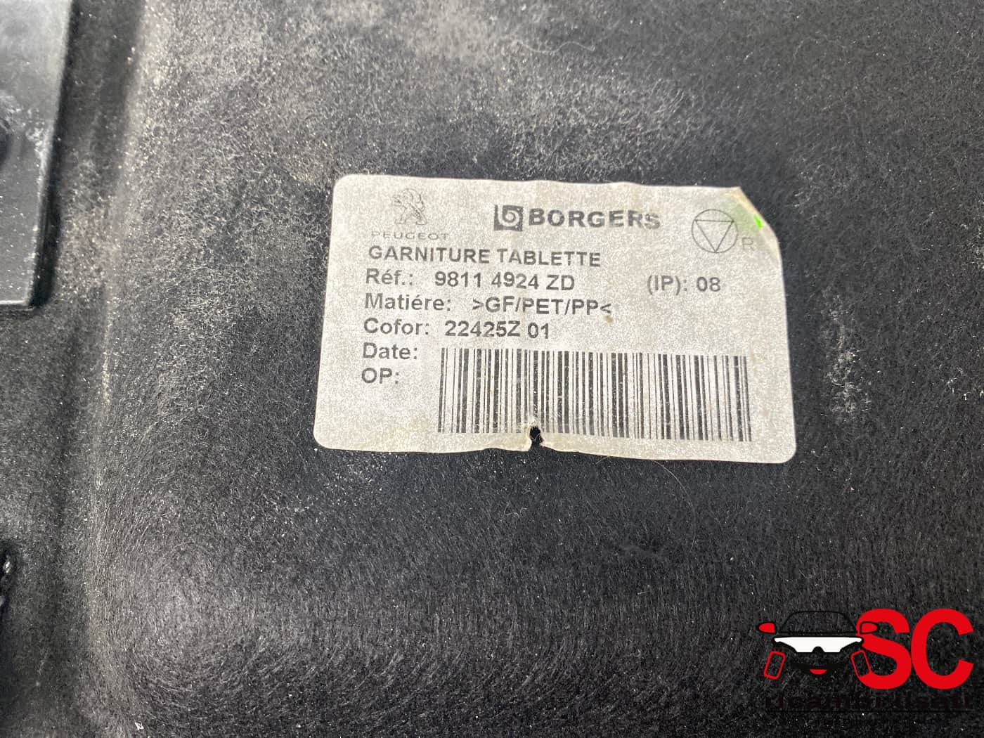 CAPPELLIERA POSTERIORE PEUGEOT 3008 Serie 98114924ZD (16>23)