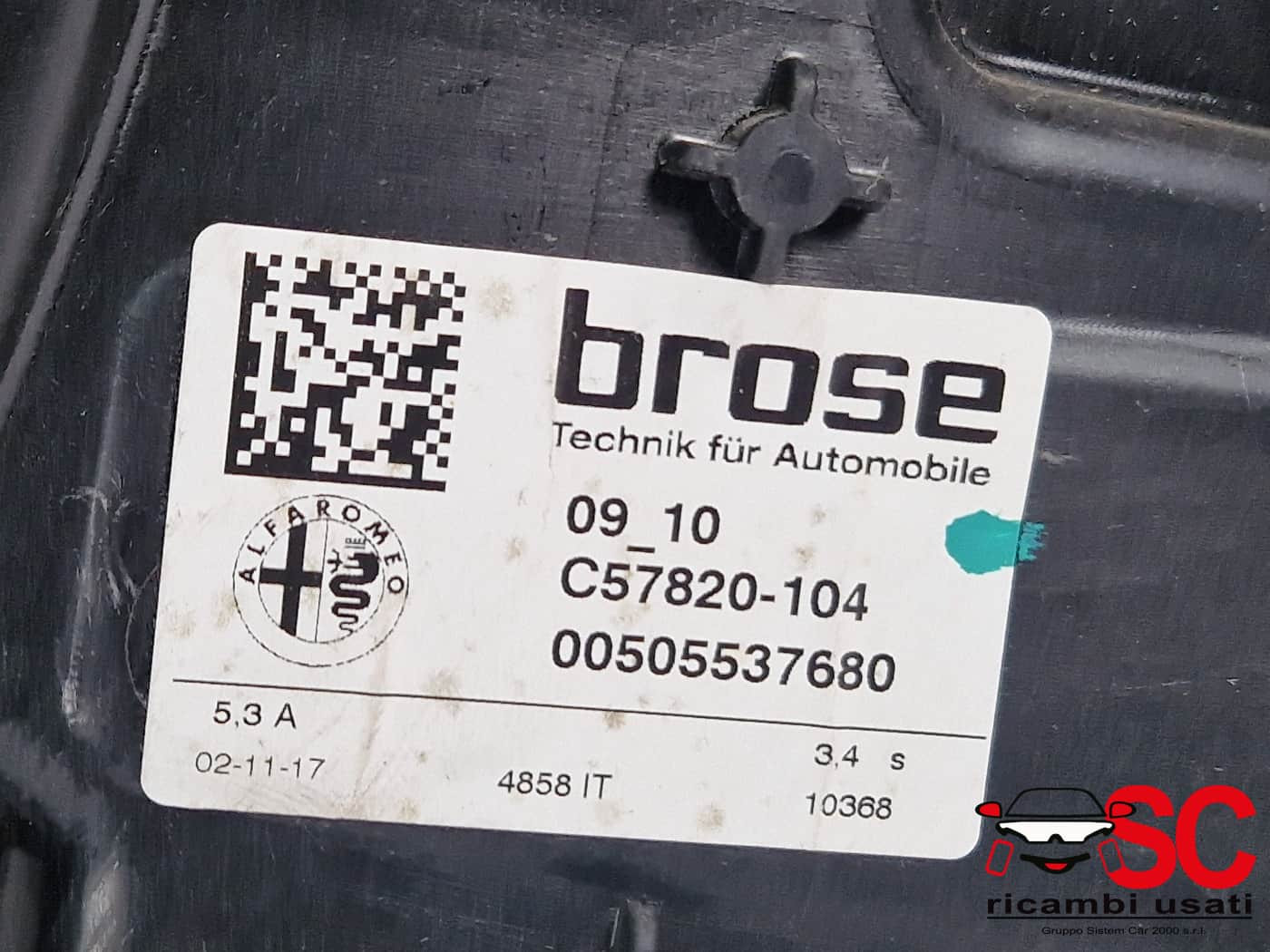 VETRO FISSO POSTERIORE DX ALFA ROMEO Giulia Serie (952_) 71779154 (16>)