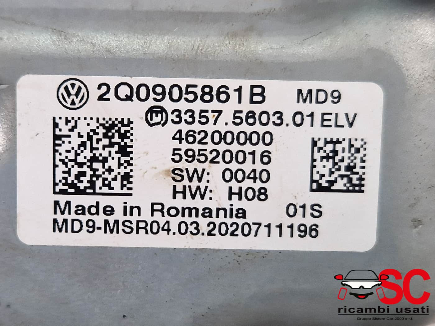 2Q0905861B BLOCCHETTO ACCENSIONE CON CHIAVE PIU AUDI A3 Sportback (8YA) benzina