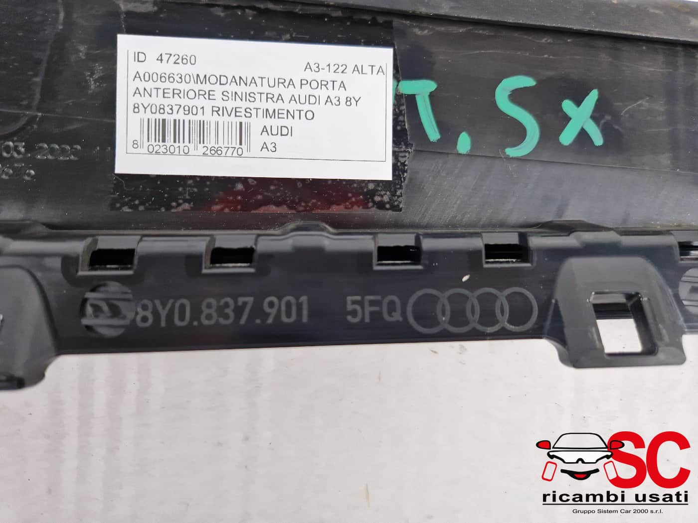MODANATURA PORTA ANT SX AUDI A3 Sportback (8YA) 8Y0837901 (19>)