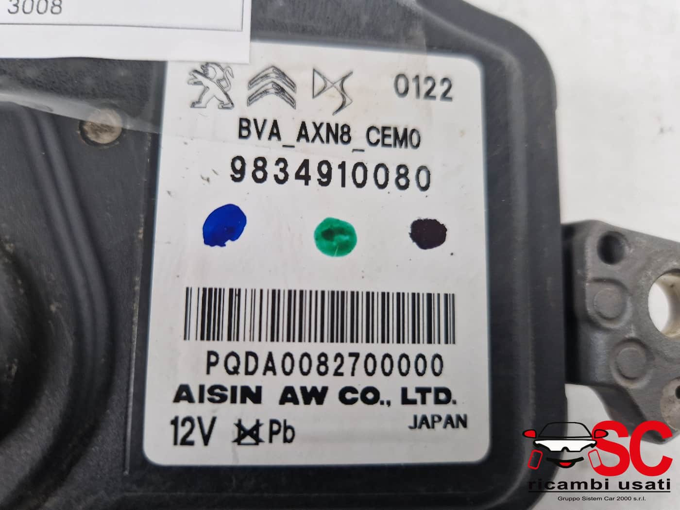 9834910080 CENTRALINA CONTROLLO CAMBIO AUTOMATICO PEUGEOT 3008 Serie benzina