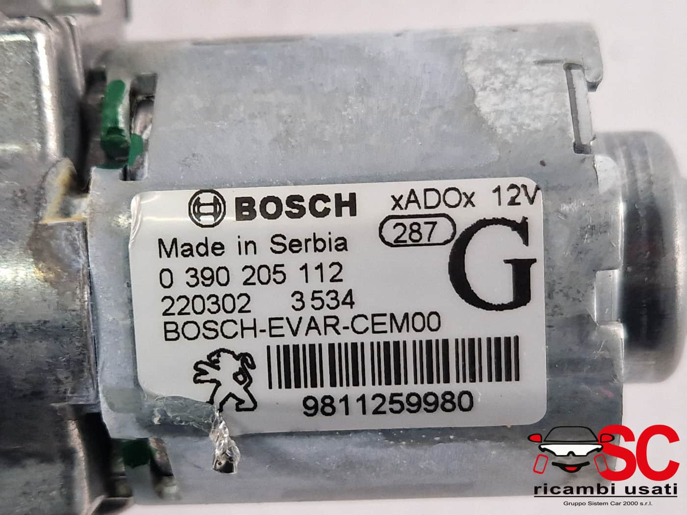 MOTORINO TERGICRISTALLO ANTERIORE PEUGEOT 3008 Serie 9811259980 (24>)