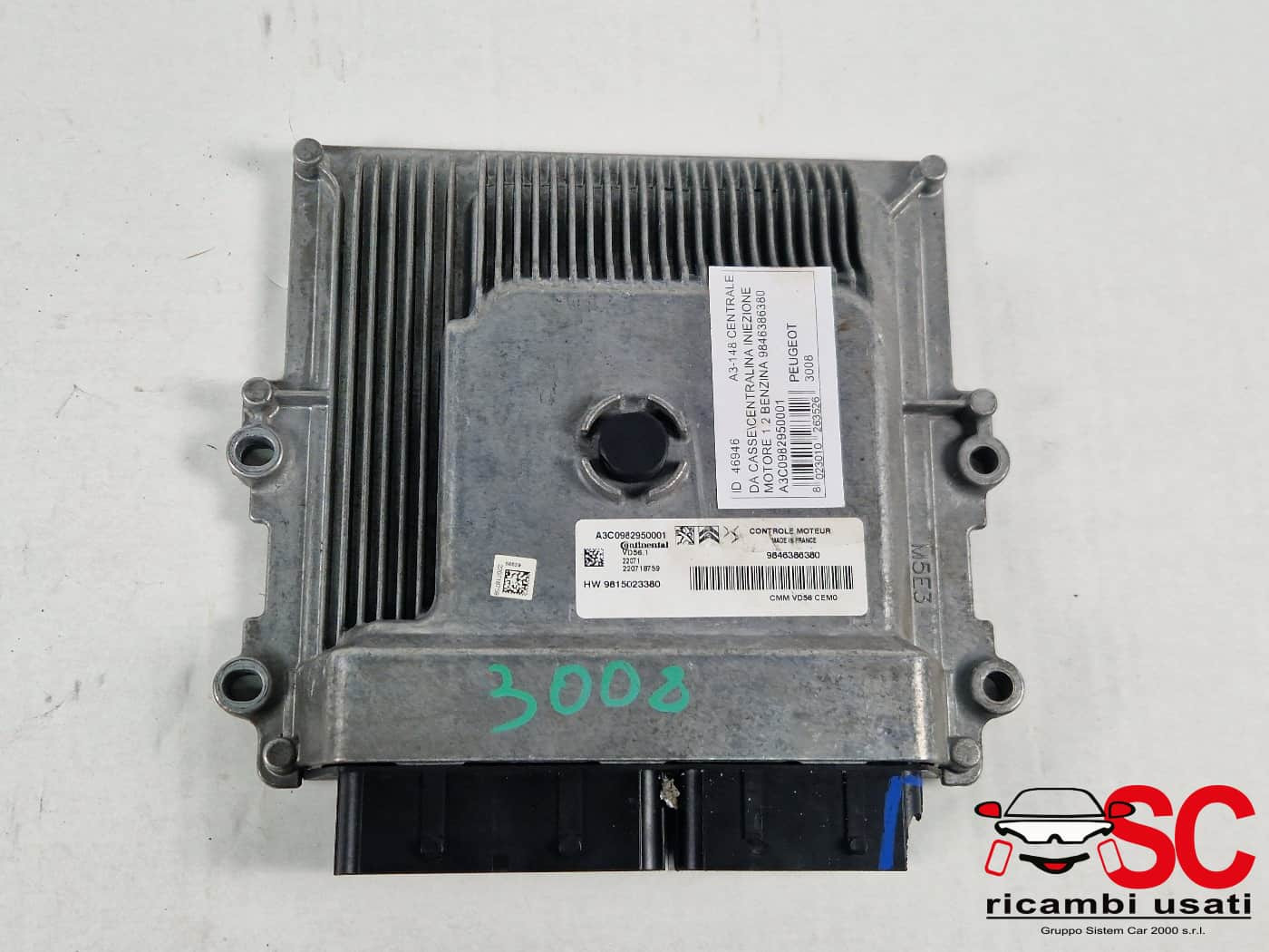 CENTRALINA MOTORE PEUGEOT 3008 Serie 9846386380 diesel (24>)