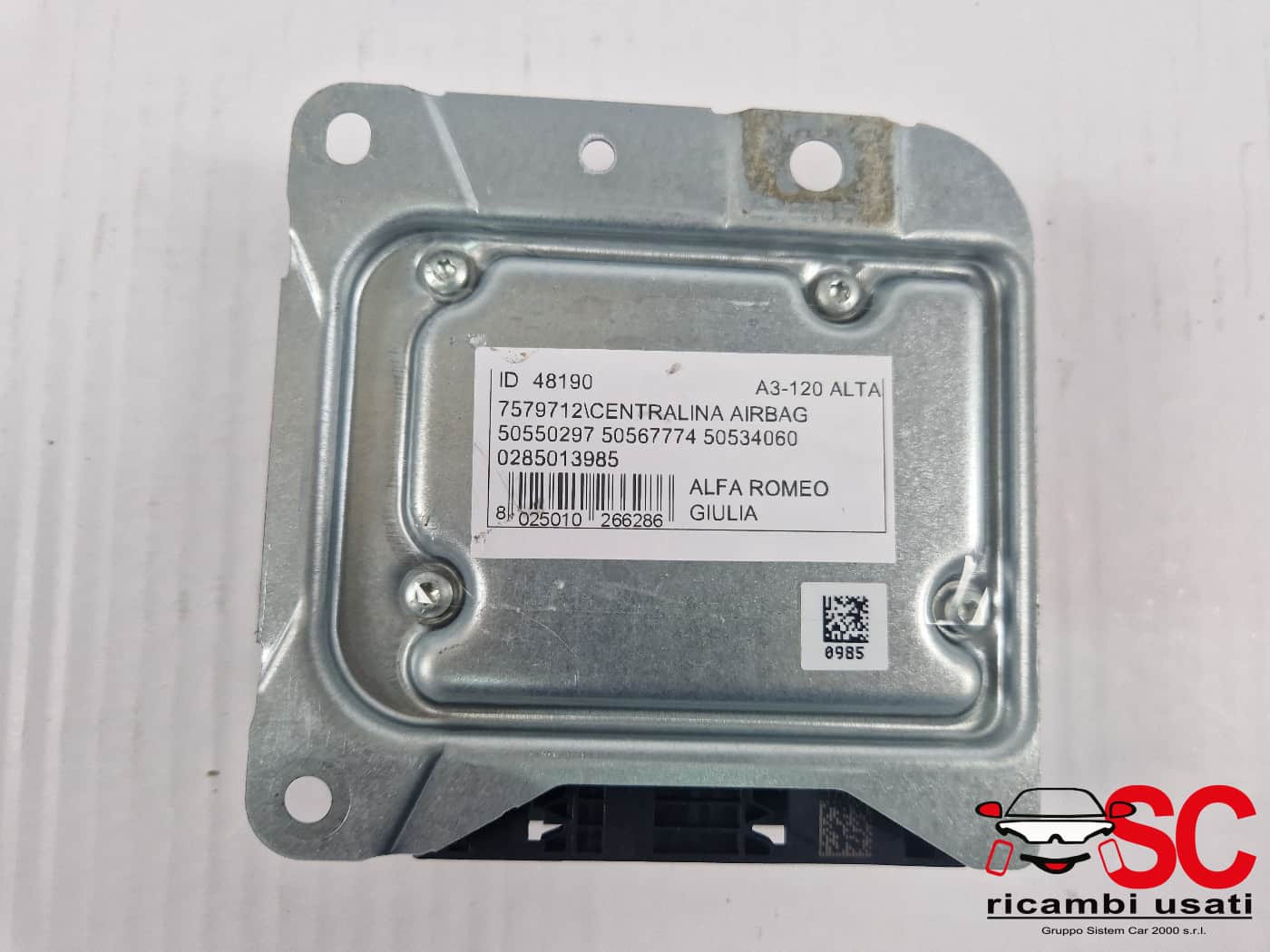 CENTRALINA AIRBAG ALFA ROMEO Giulia Serie (952_) 50550297 (16>)