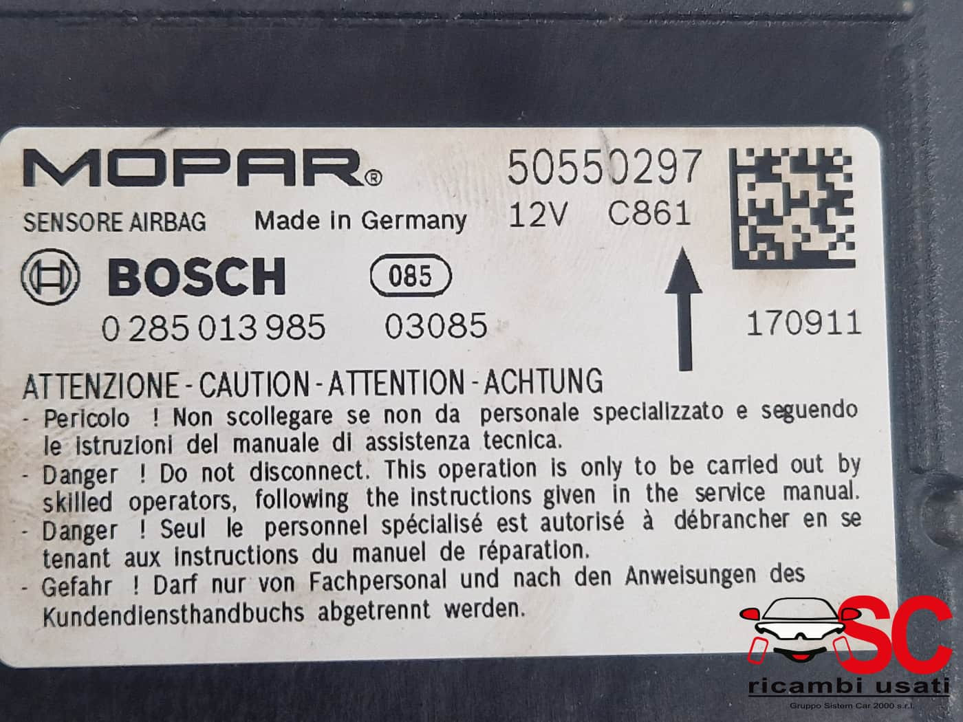 CENTRALINA AIRBAG ALFA ROMEO Giulia Serie (952_) 50550297 (16>)