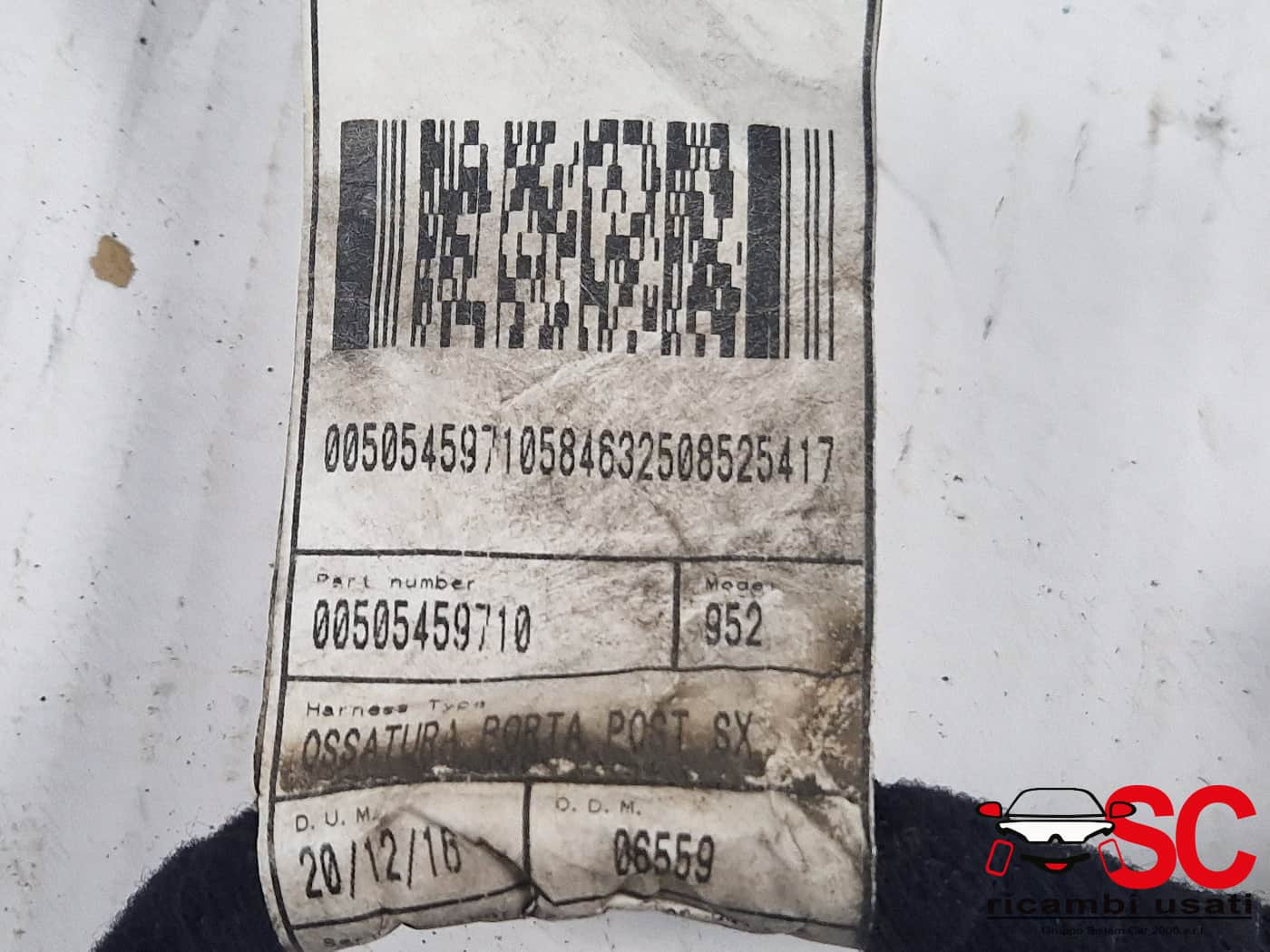 IMPIANTO ELETTRICO (CABLAGGIO) PORTA POSTERIORE SX ALFA ROMEO Giulia Serie (952_) 50545971 (16>)