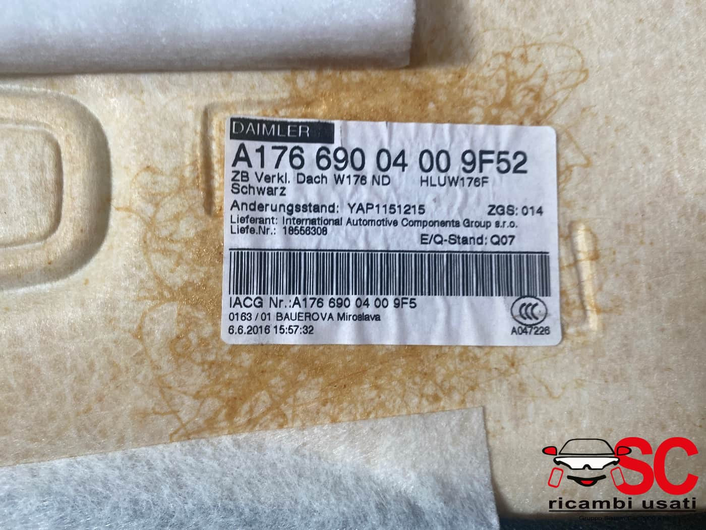 SOTTOTETTO CIELO IMPERIALE MERCEDES Classe A Serie (W176) (12>18)
