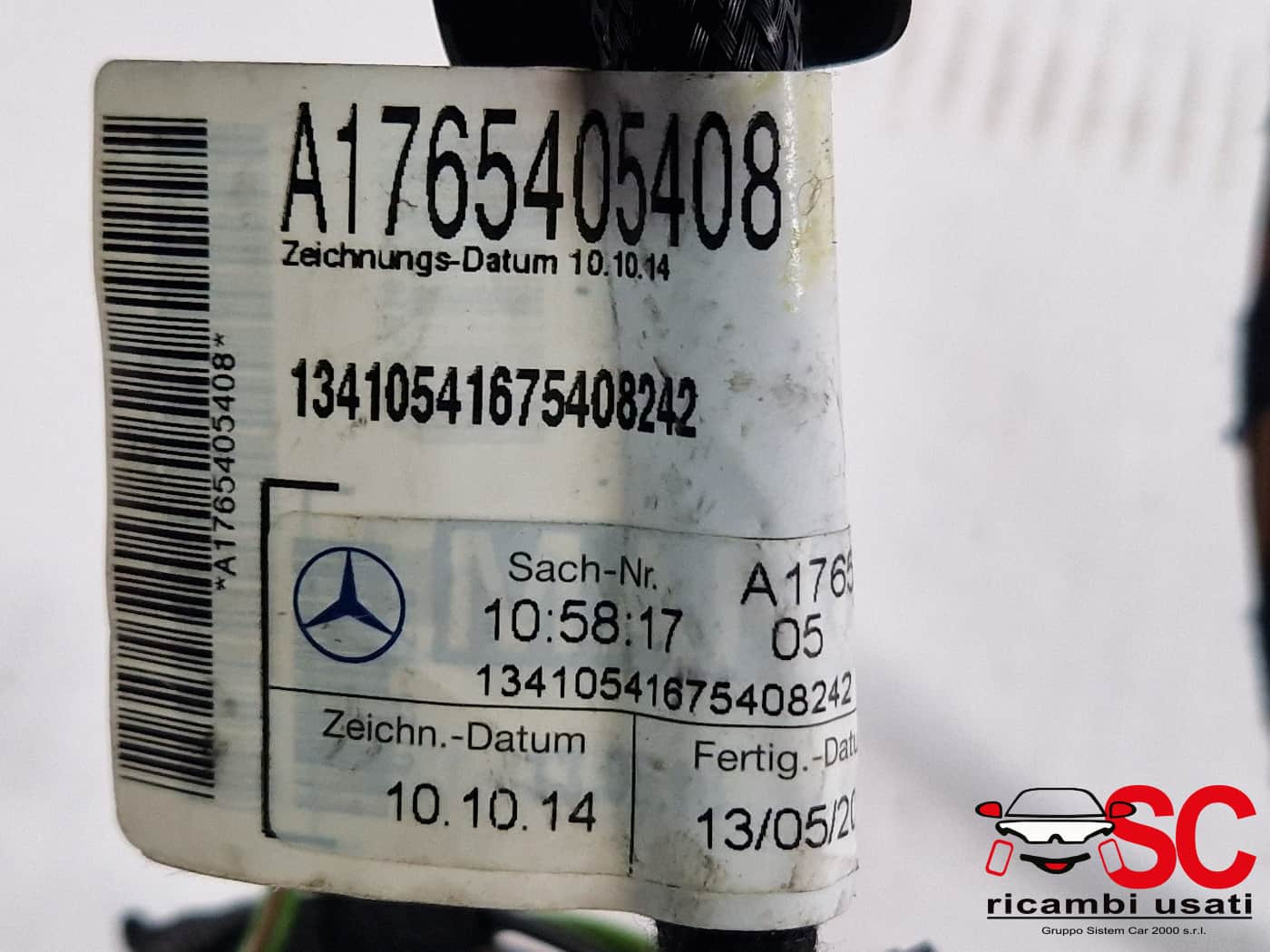 CABLAGGIO PORTA ANTERIORE DESTRA MERCEDES Classe A Serie (W176) A1765405408 (12>18)