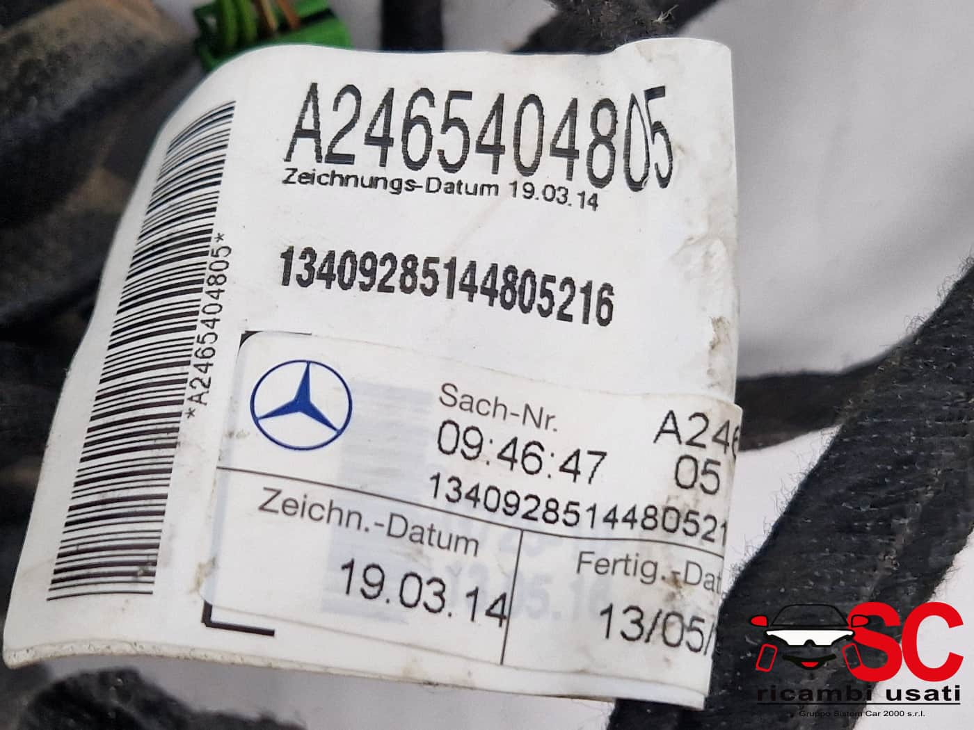 CABLAGGIO PORTA ANTERIORE DESTRA MERCEDES Classe A Serie (W176) A1765405408 (12>18)