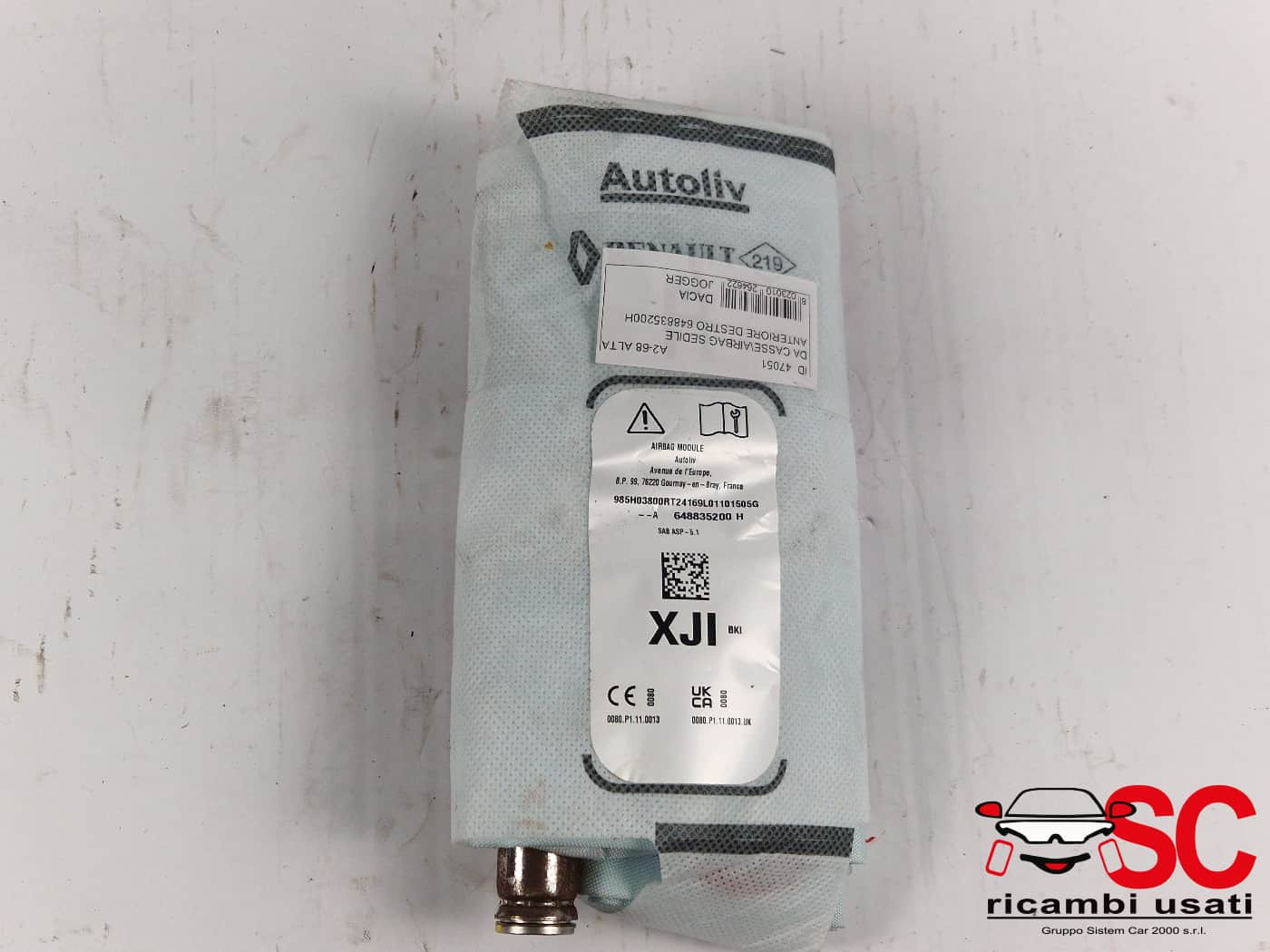 AIRBAG SEDILE DESTRO DACIA Jogger Serie 985H03800R (21>)