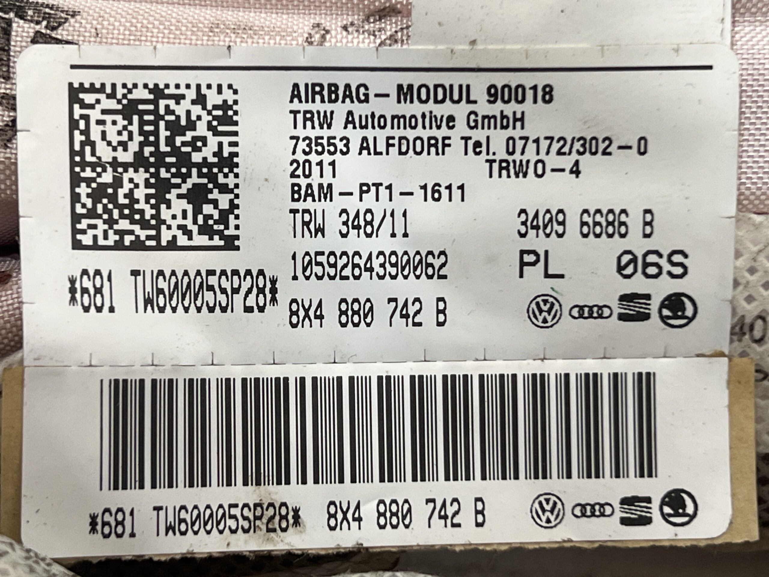 KIT AIRBAG COMPLETO AUDI A1 Sportback (8XA) 8X0880201C6PS CAY (11>14)