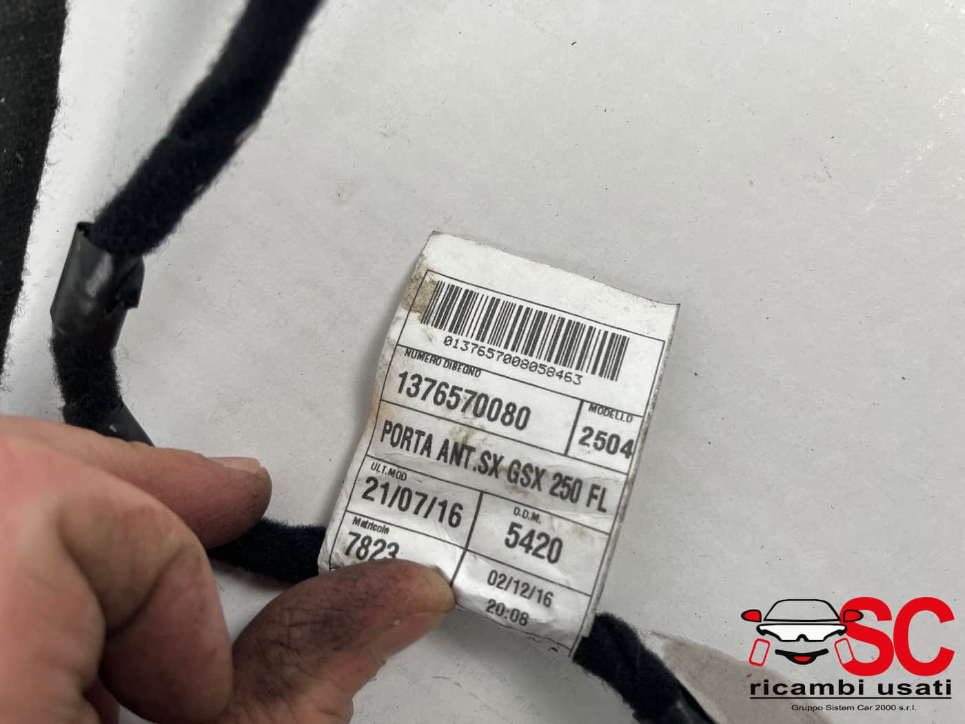 CABLAGGIO PORTA ANTERIORE SINISTRA CITROEN Jumper Serie 1376570080 (14>)