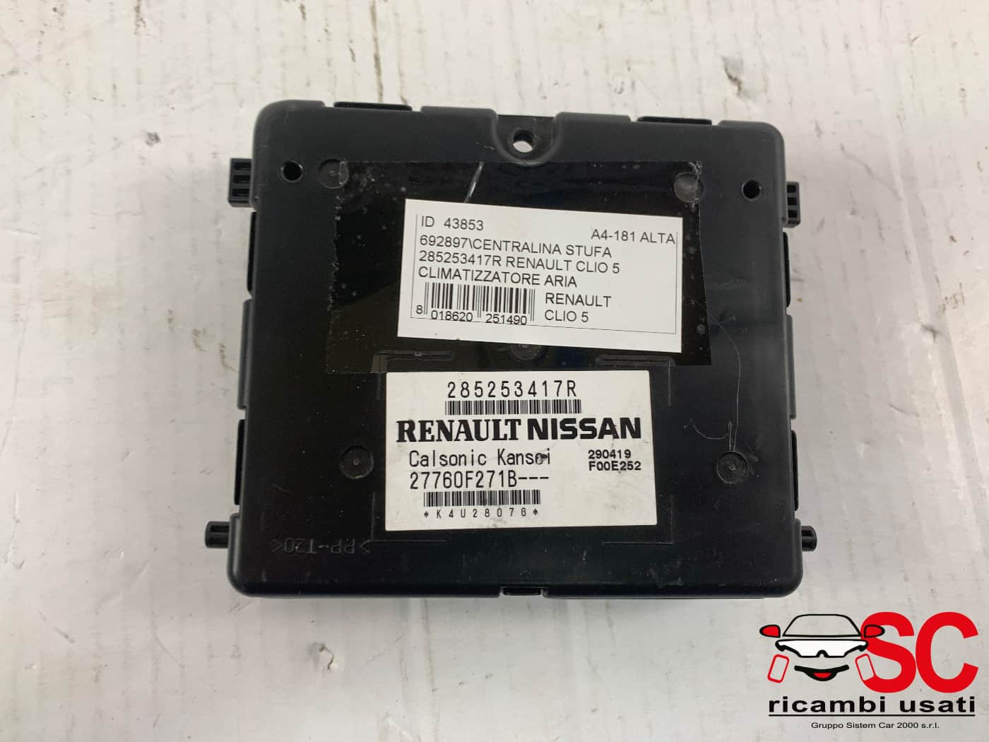 285253417R CENTRALINA ARIA CONDIZIONATA RENAULT CLIO Serie V Benzina