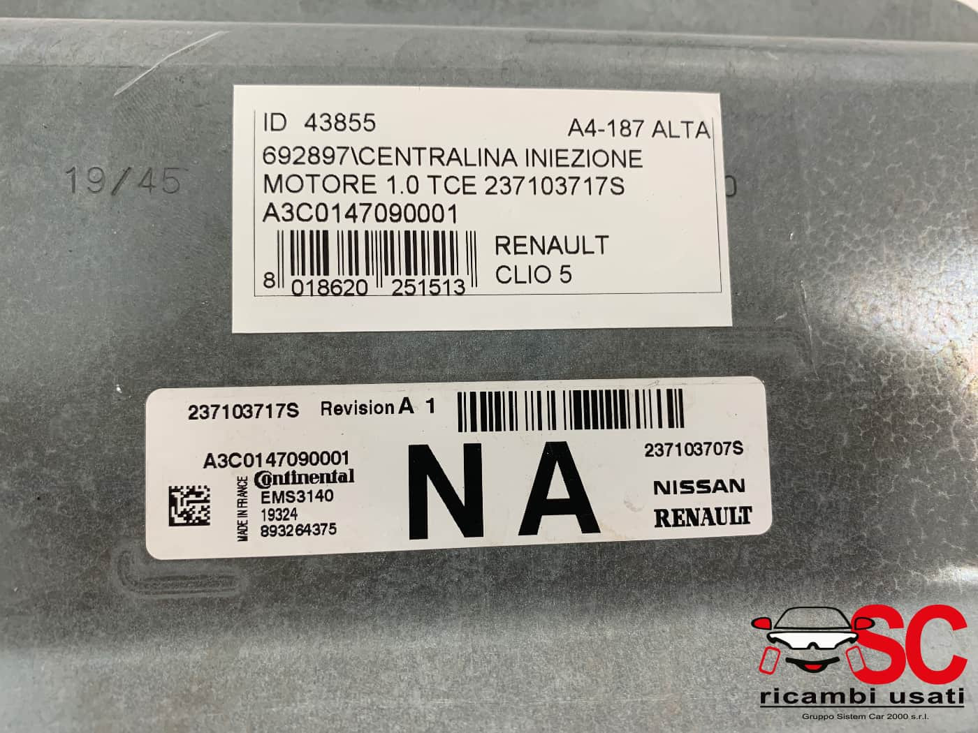 237103717S CENTRALINA MOTORE RENAULT CLIO Serie V Benzina