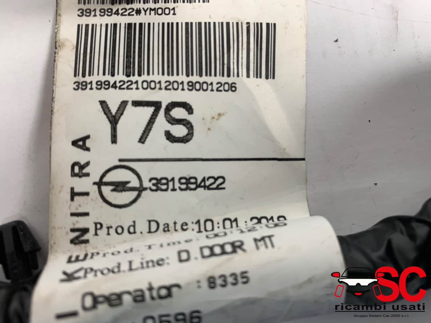 CABLAGGIO PORTA ANTERIORE SINISTRA CITROEN C3 AirCross 39199422 (17>)