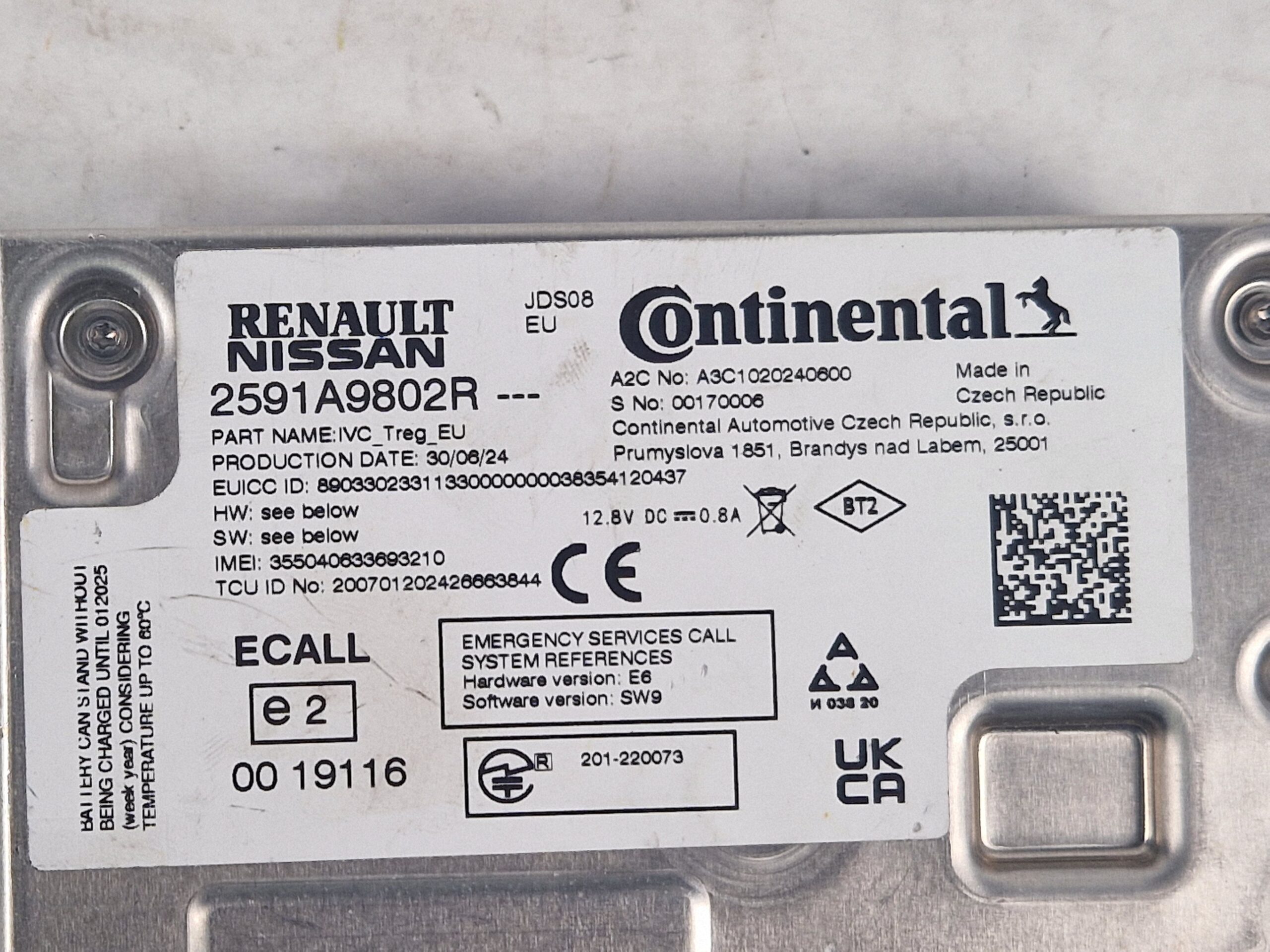 CENTRALINA AUTORADIO RENAULT CLIO Serie V 2591A9802R H4M C6 (19>)