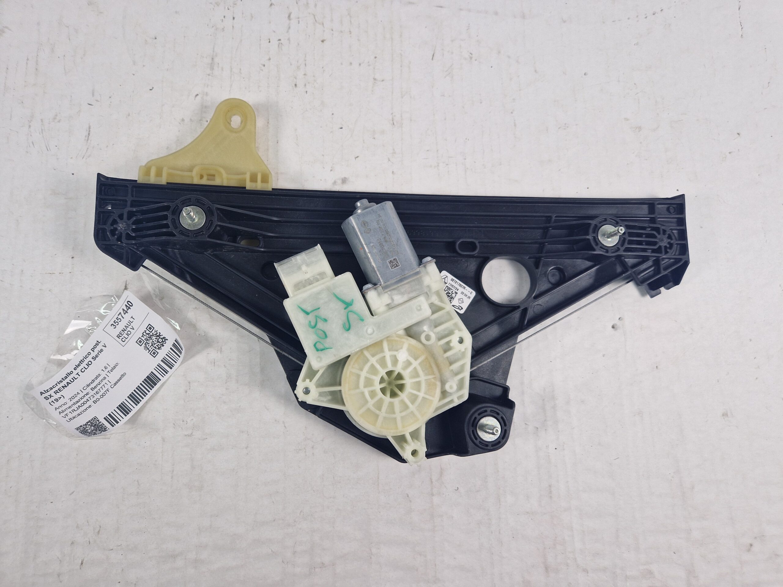 ALZACRISTALLO ELETTRICO POST. SX RENAULT CLIO Serie V 827217837R H4M C6 (19>)