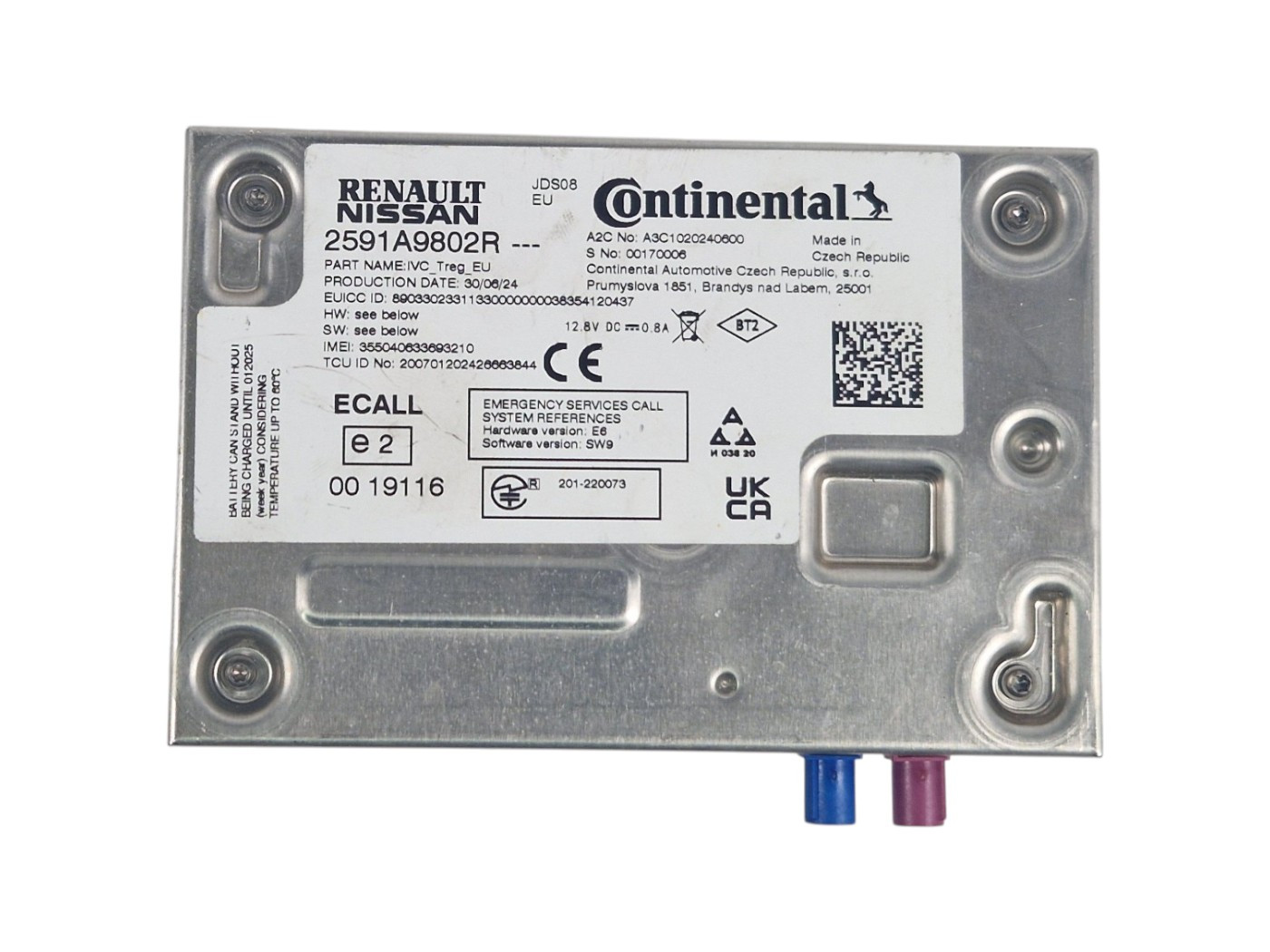 CENTRALINA AUTORADIO RENAULT CLIO Serie V 2591A9802R H4M C6 (19>)