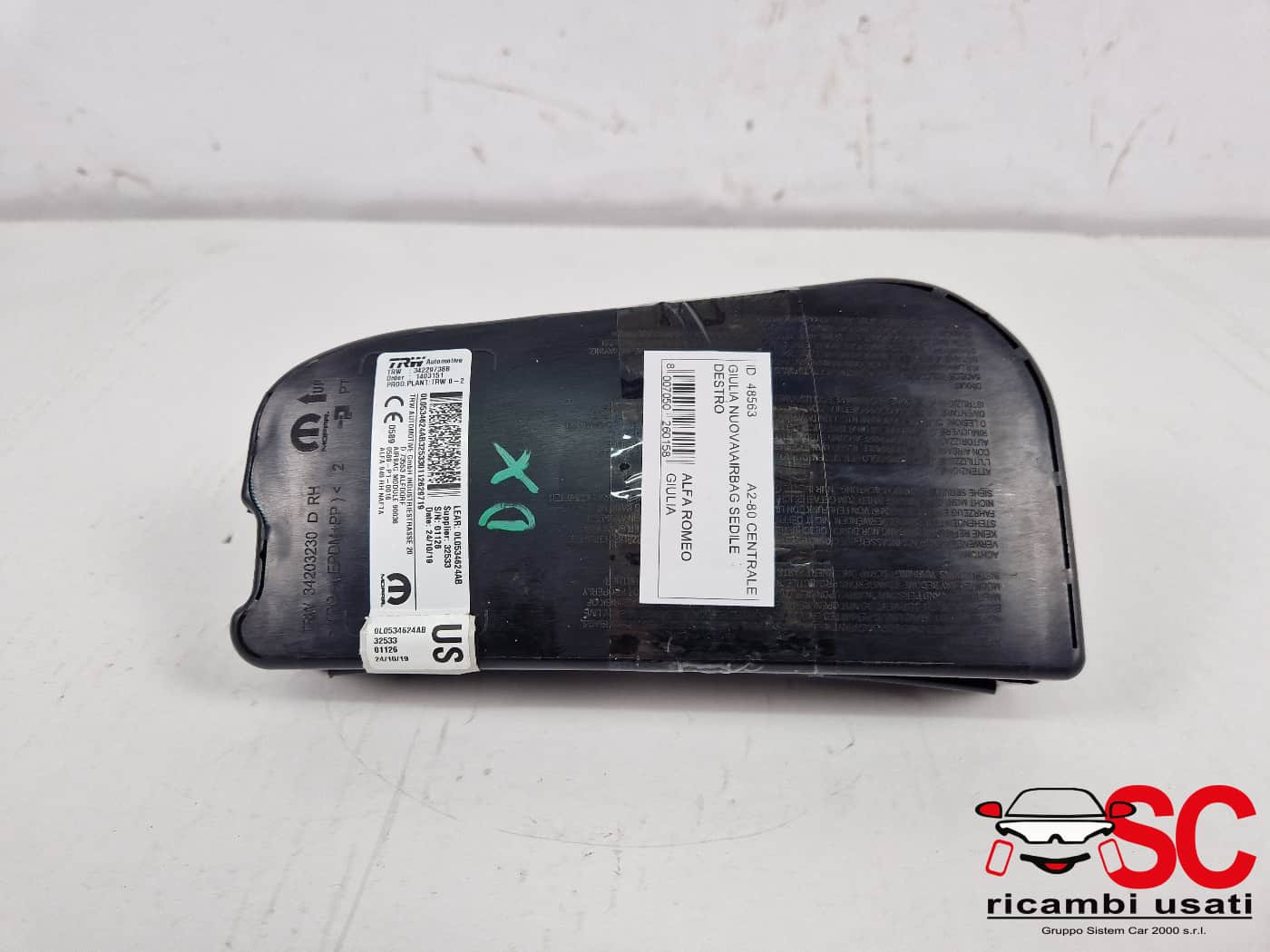 AIRBAG SEDILE DESTRO ALFA ROMEO Giulia Serie (952_) 50545320 (16>)