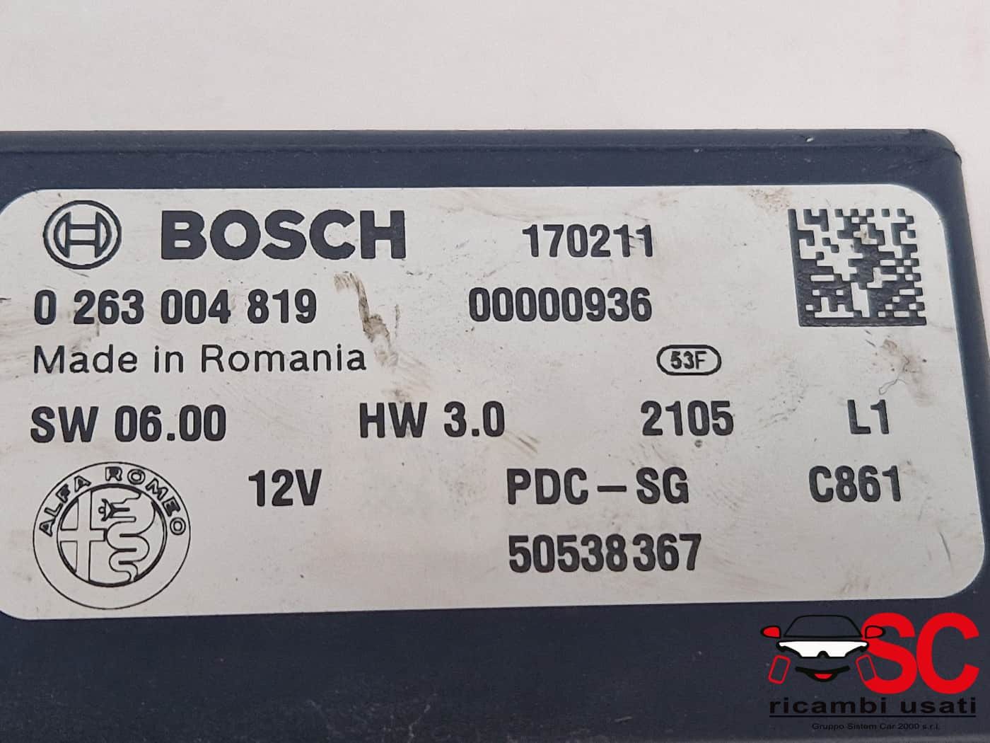 CENTRALINA SENSORI DI PARCHEGGIO ALFA ROMEO Giulia Serie (952_) 50538367 (16>)