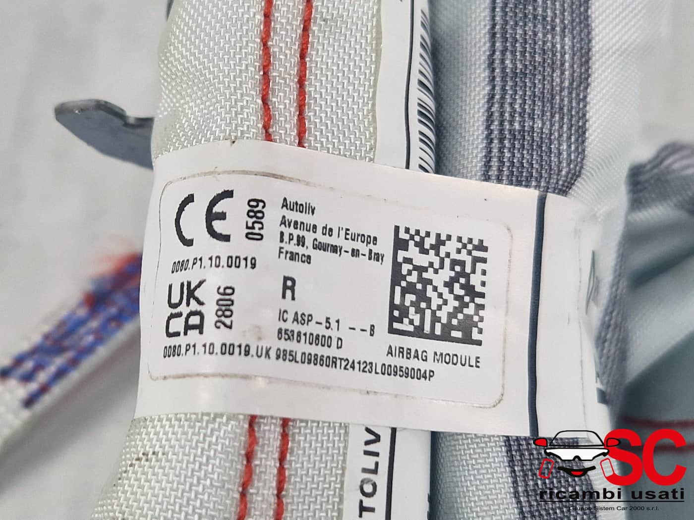 AIRBAG A TENDINA LATERALE PASSEGGERO DACIA Jogger Serie 985L09860R (21>)