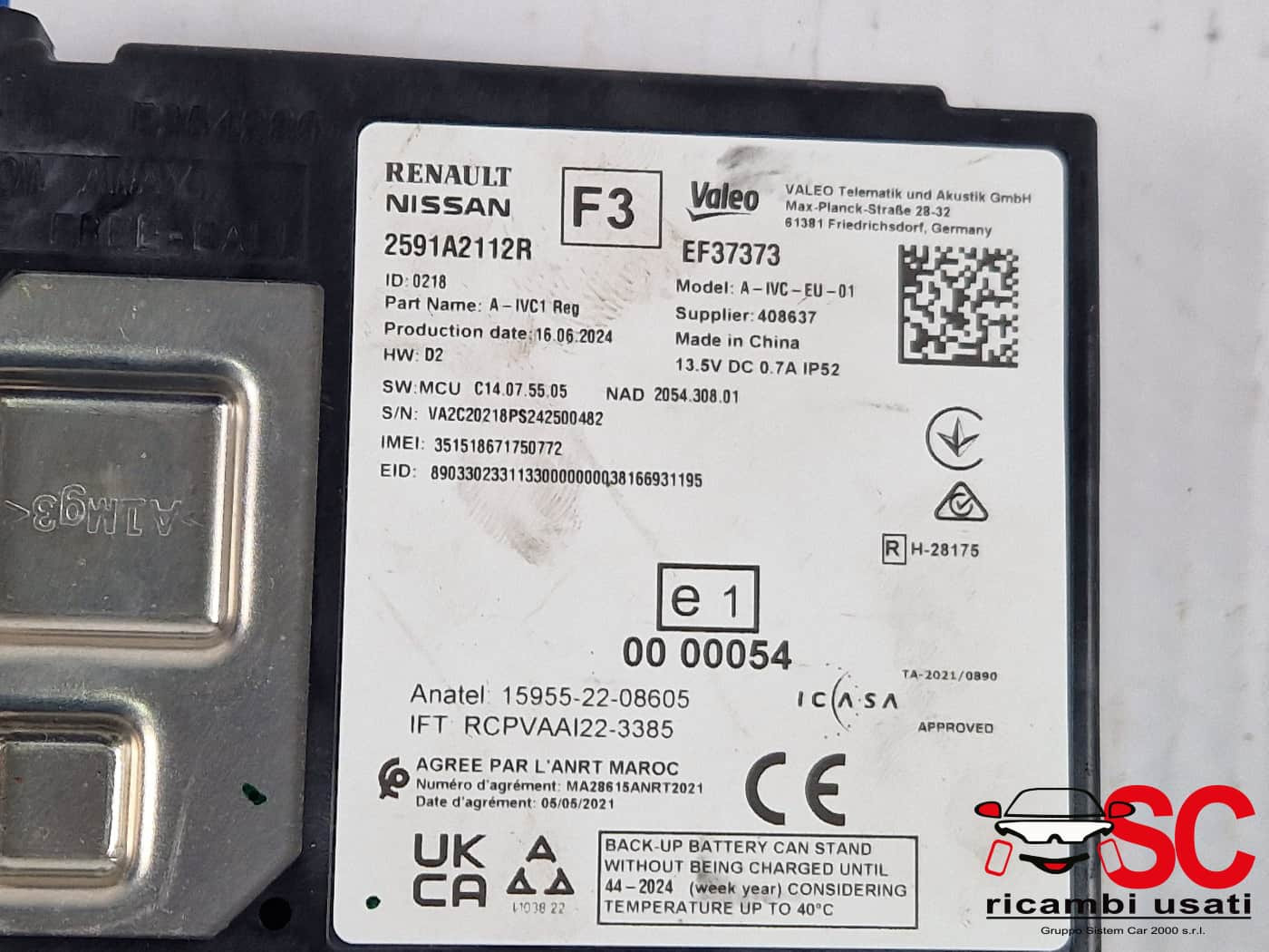 2591A2112R CENTRALINA AMPLIFICATORE DACIA Jogger Serie benzina