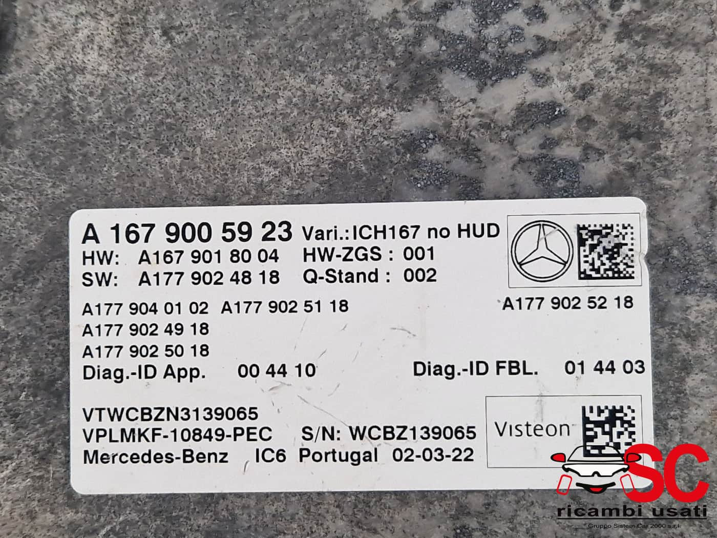 A1679005923 CENTRALINA MODULO DI CONTROLLO MERCEDES GLE W167 diesel