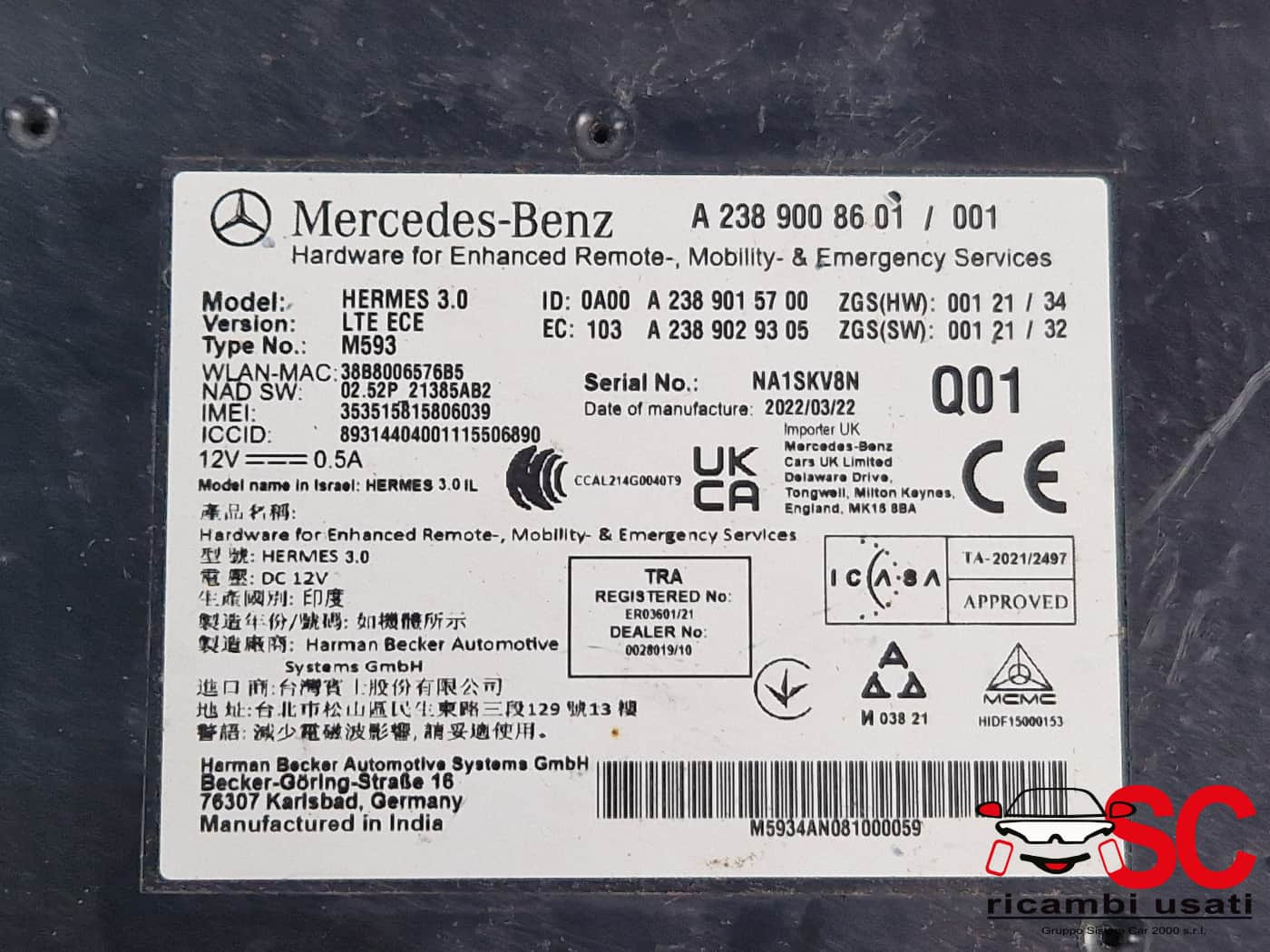 A2389008601 CENTRALINA MODULO DI CONTROLLO MERCEDES GLE W167 Diesel