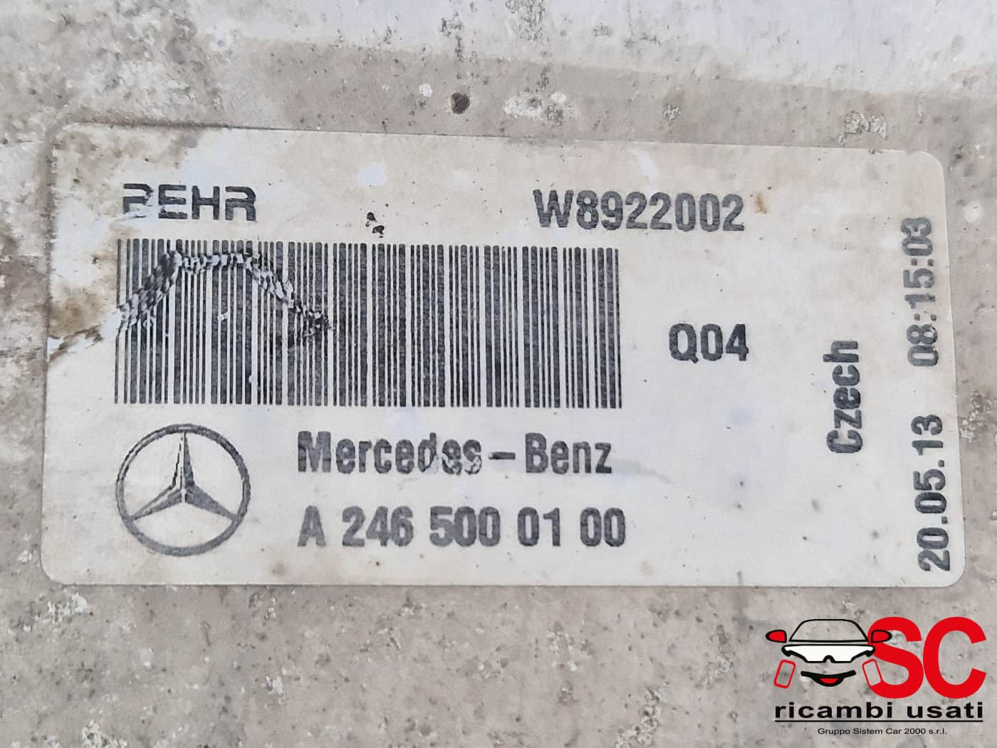 A2465000100 INTERCOOLER MERCEDES Classe A Serie (W176) Diesel