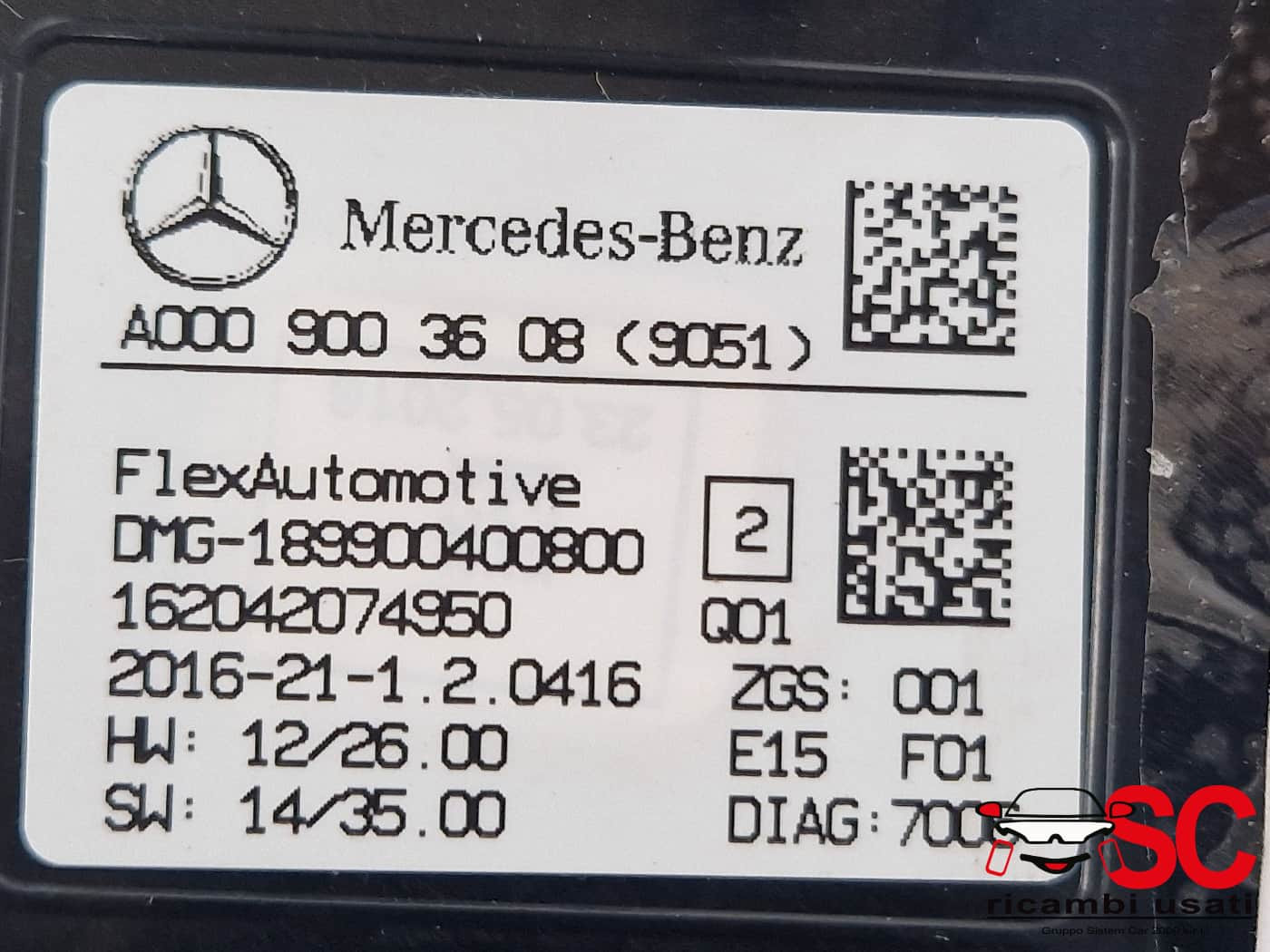PLAFONIERA MERCEDES Classe A Serie (W176) A0009003608 (12>18)