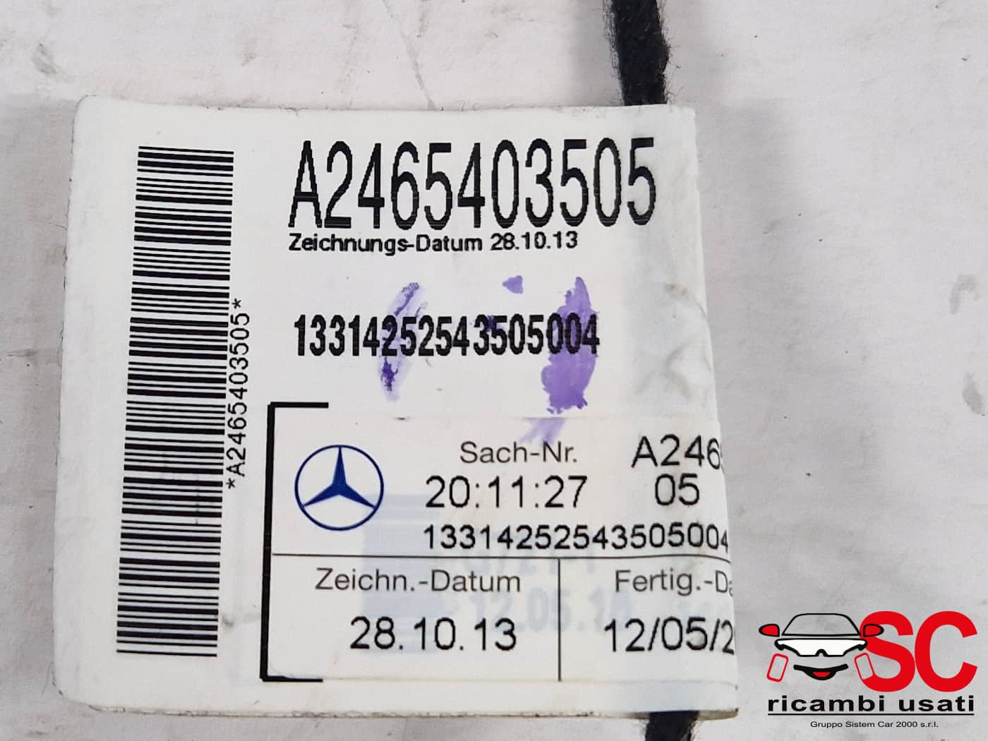 CABLAGGIO PORTA ANTERIORE DESTRA MERCEDES Classe A Serie (W176) A2465403505 (12>18)