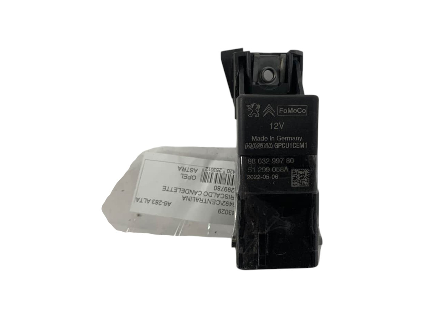 9803299780 CENTRALINA PRERISCALDAMENTO CANDELETTE OPEL Astra L Serie diesel